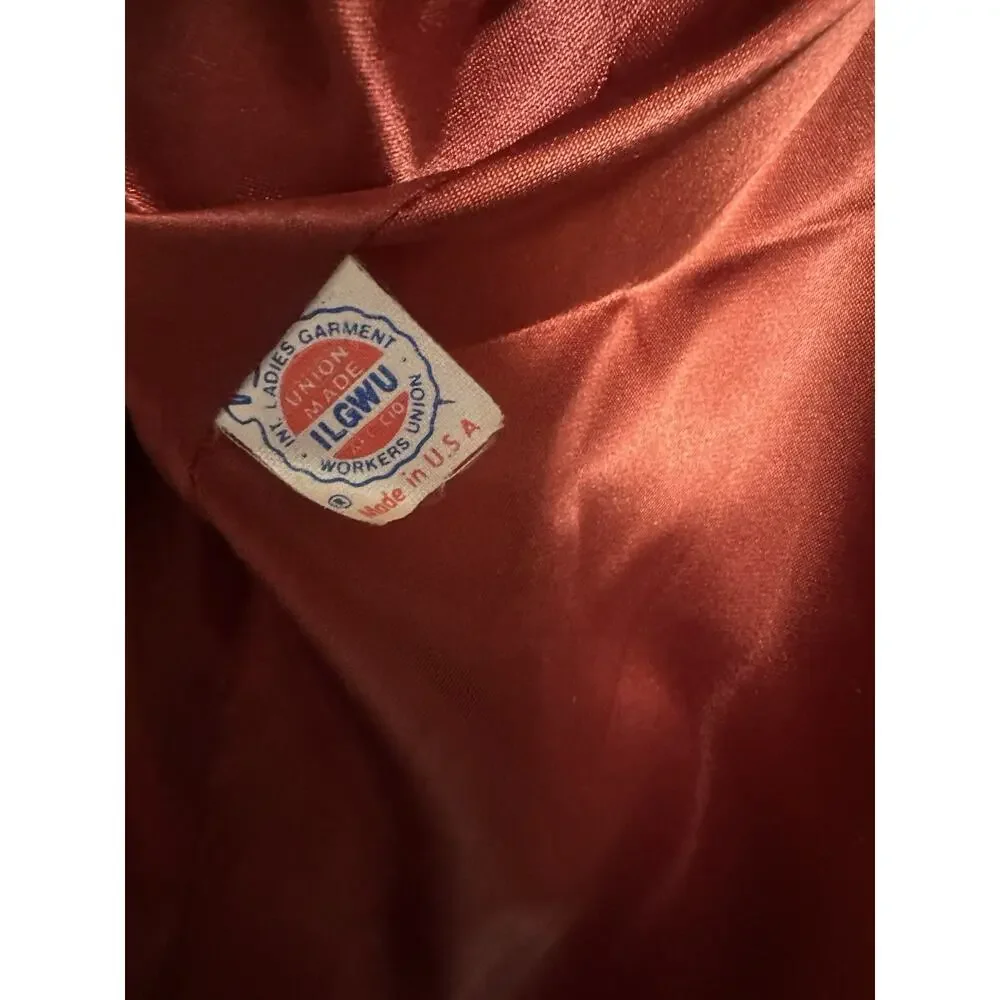 VNT 70s 90s Passport Plush Faux Fox Rabbit Fur Short Jacket Sm 10 Mob Satin 36w - Picture 14 of 15